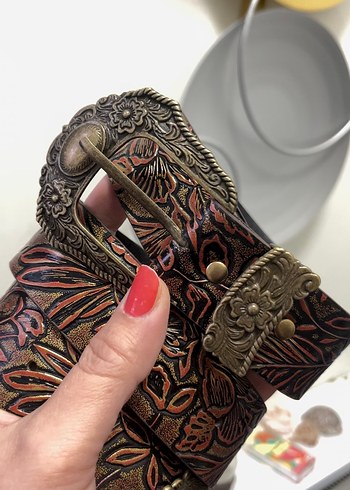 Bohem Esintili Deri Kadın Kemer - Görsel 3