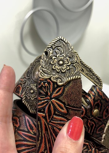 Bohem Esintili Deri Kadın Kemer - Görsel 4