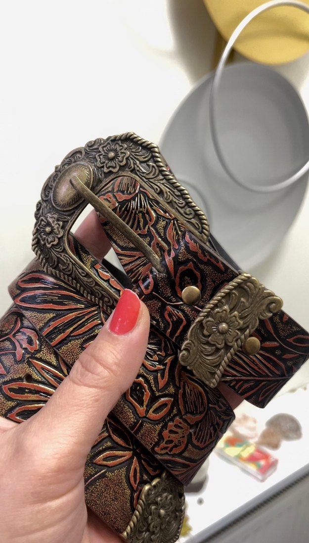 Bohem Esintili Deri Kadın Kemer - Görsel 3