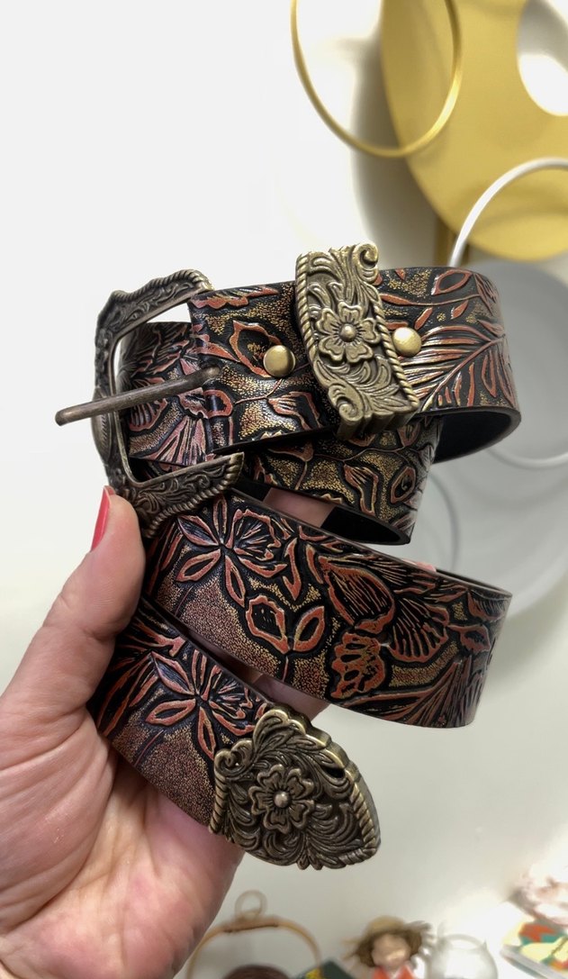 Bohem Esintili Deri Kadın Kemer - Görsel 2