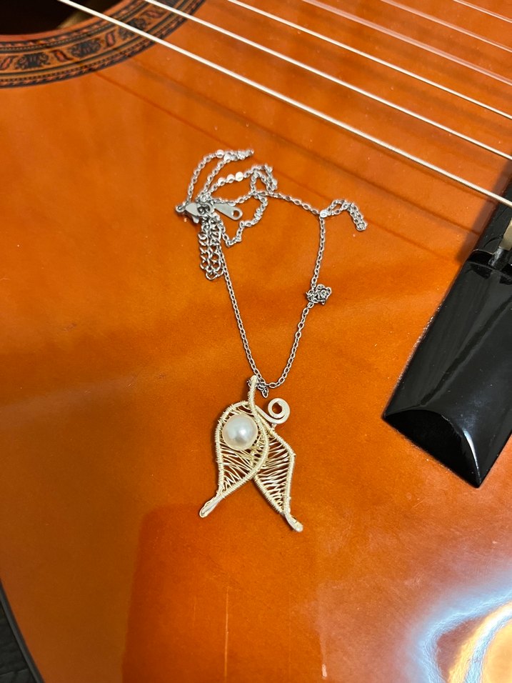 El işi Mini Bej Boncuklu Bohem Kolye - Görsel 2