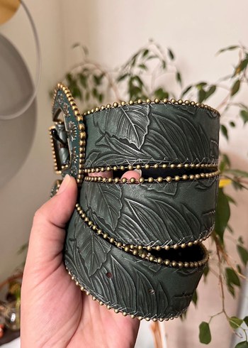 Vintage Yeşil Bohem Tokalı Kemer - Görsel 3