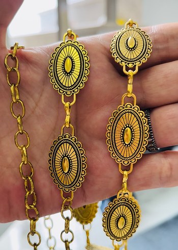 Zincir Detaylı Gold Bohem Kadın Kemer