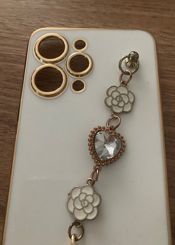 Beyaz Zincir Detaylı Bohem Telefon Kılıfı Redmi 12 - Görsel 2