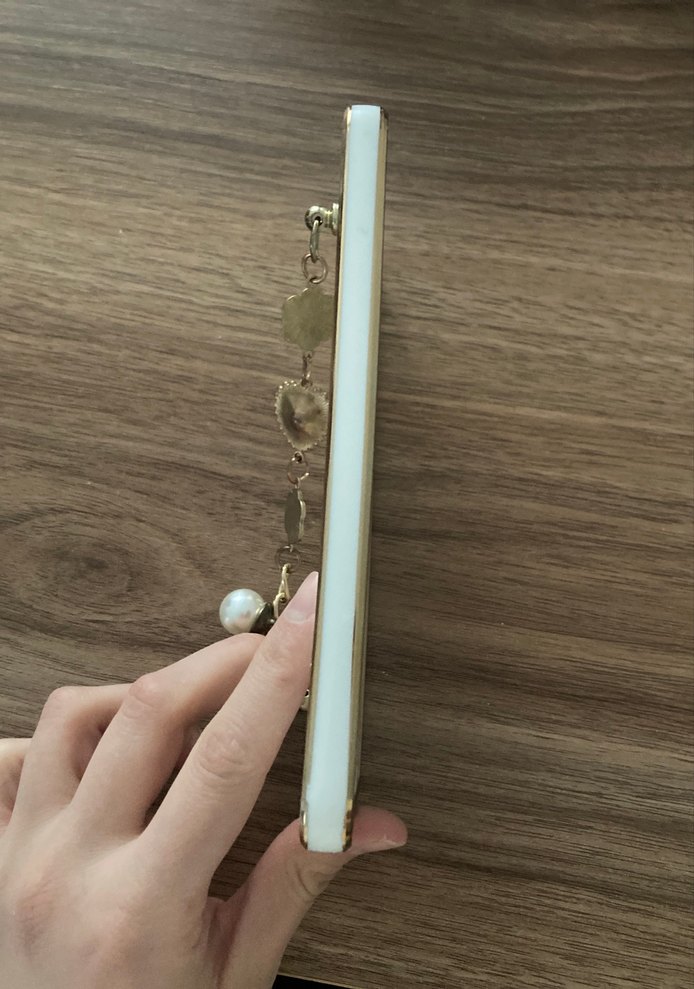 Beyaz Zincir Detaylı Bohem Telefon Kılıfı Redmi 12 - Görsel 3