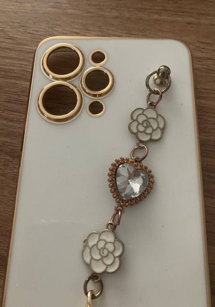 Beyaz Zincir Detaylı Bohem Telefon Kılıfı Redmi 12 - Görsel 2