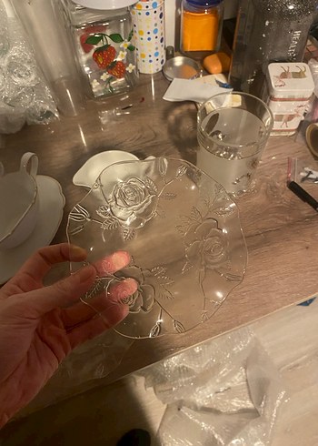 Vintage Beyaz Porselen Sosluk ve Tabak karışık set - Görsel 5