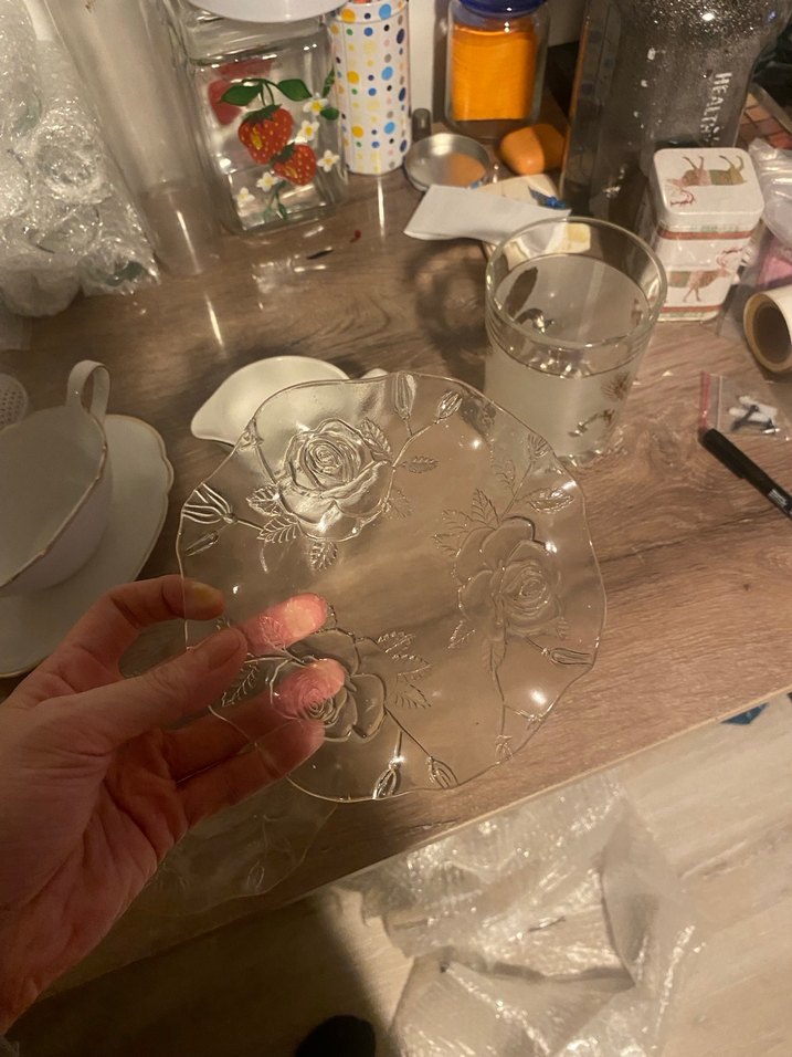 Vintage Beyaz Porselen Sosluk ve Tabak karışık set - Görsel 5