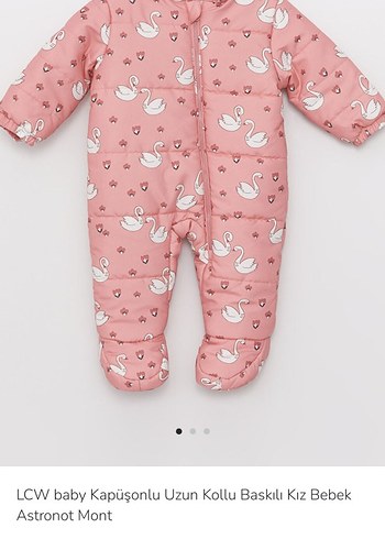 LCW Baby Pembe Baskılı Kız Bebek Astronot Mont - Görsel 2