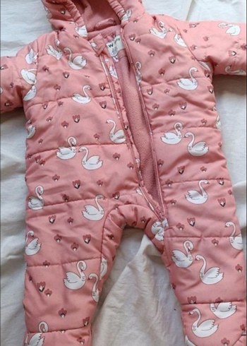 LCW Baby Pembe Baskılı Kız Bebek Astronot Mont - Görsel 5