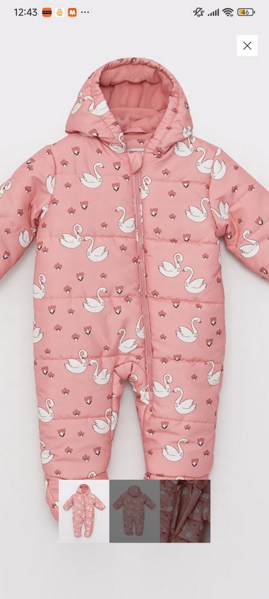 LCW Baby Pembe Baskılı Kız Bebek Astronot Mont - Görsel 3