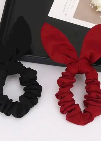 Zara Bordo Saten Lastikli Kadın Saç Tokası