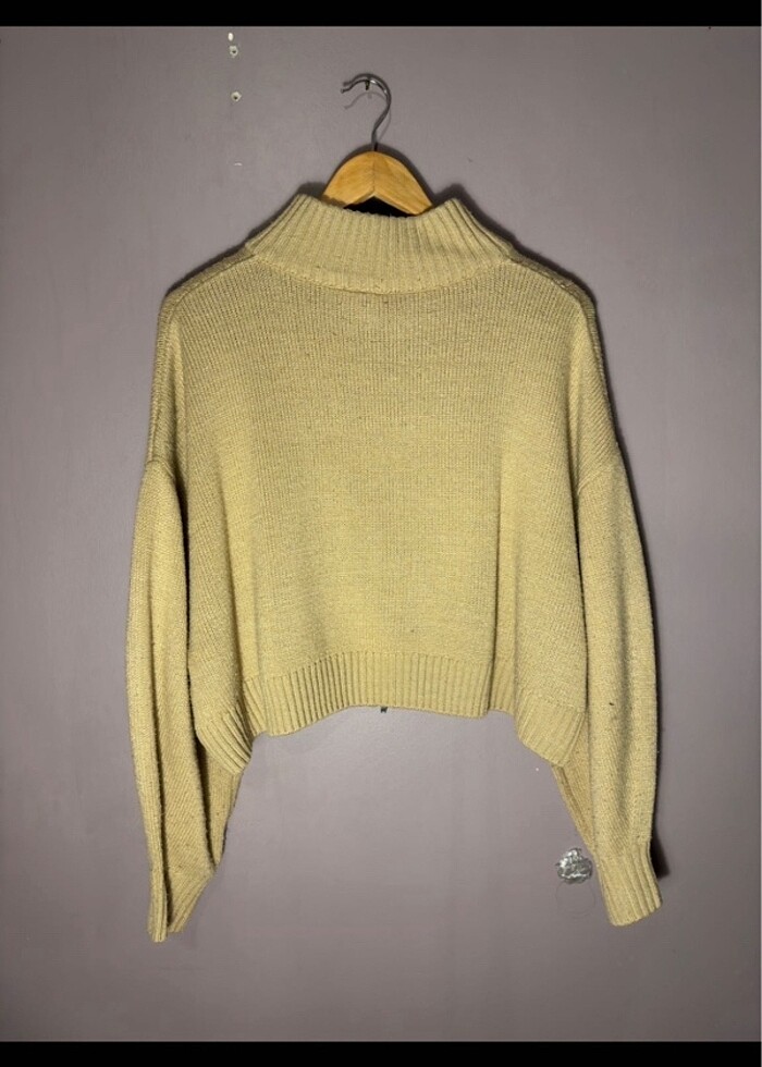 Pull and bear fermuarlı crop hırka - Görsel 2