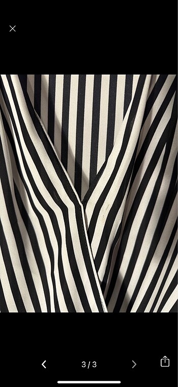 Atmosphere çizgili şifon bluz - Görsel 3