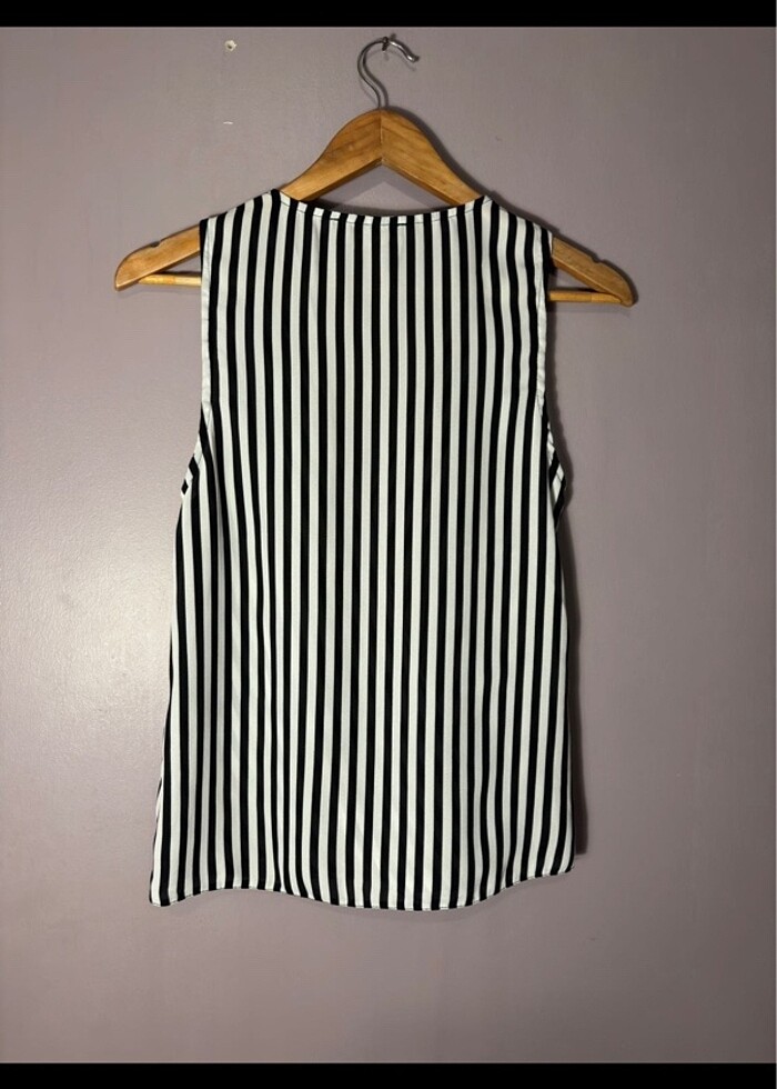 Atmosphere çizgili şifon bluz - Görsel 2