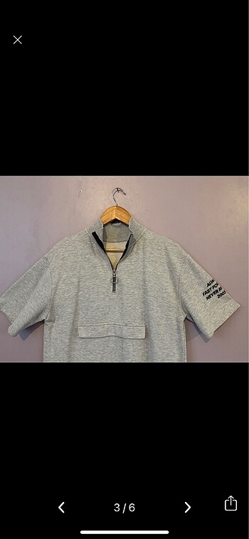 Pull&Bear Gri half zipper spor tunik elbise - Görsel 3