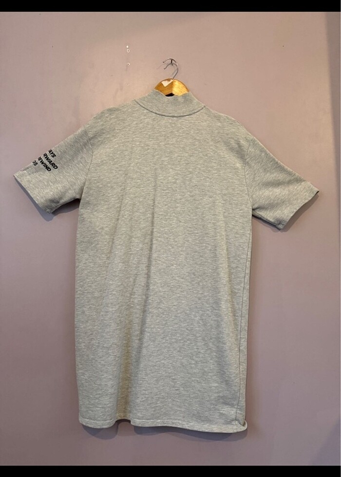 Pull&Bear Gri half zipper spor tunik elbise - Görsel 5