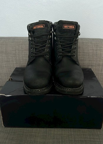 Siyah Deri Biker Platform Topuklu Kadın Bot - Görsel 9