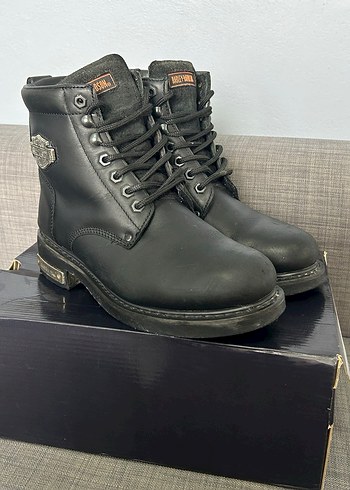 Siyah Deri Biker Platform Topuklu Kadın Bot - Görsel 12