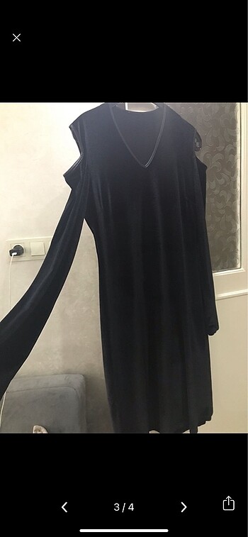 xl Beden Kadife siyah elbise
