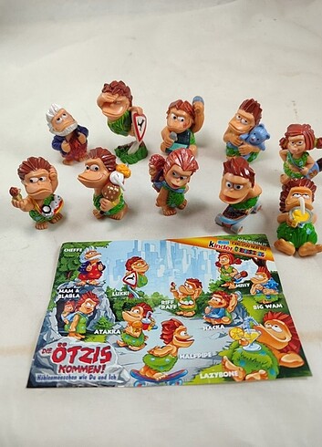  KINDER SÜRPRİZ ÖTSİZ Mağara Adamları, 2003, 10 figür
