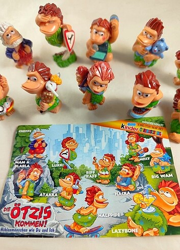  Beden Renk KINDER SÜRPRİZ ÖTSİZ Mağara Adamları, 2003, 10 figür