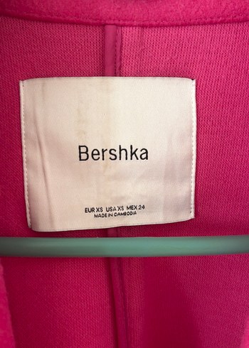 Uzun Fuşya Kadın Kaban - Görsel 4