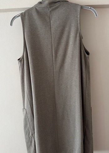 Bej Kadın Kolsuz Midi Yelek - Görsel 3