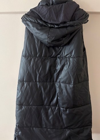 Siyah Fermuarlı Kadın Kolsuz Midi Yelek - Görsel 6