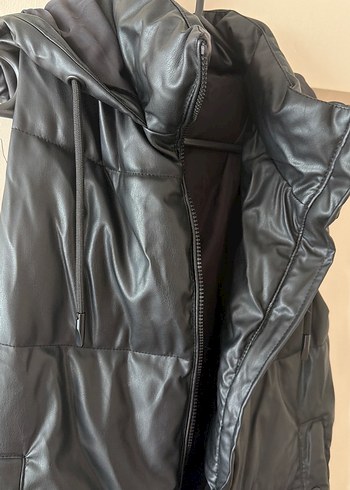 Siyah Fermuarlı Kadın Kolsuz Midi Yelek - Görsel 4