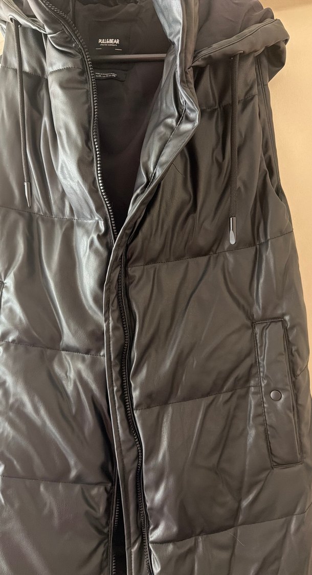 Siyah Fermuarlı Kadın Kolsuz Midi Yelek - Görsel 5