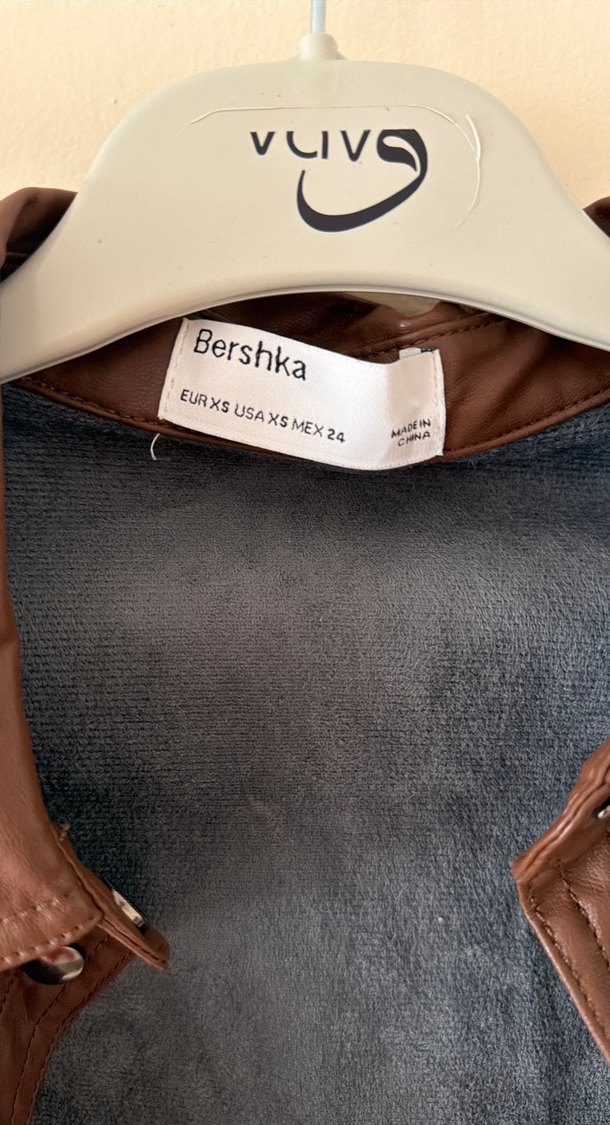 Düğmeli Kahverengi Deri Kadın Ceket - Görsel 2