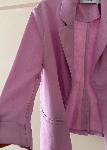 Mor Keten Mini Blazer Kadın - Görsel 2