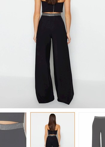 Kadın Siyah Kemerli Kumaş Pantolon - Görsel 3