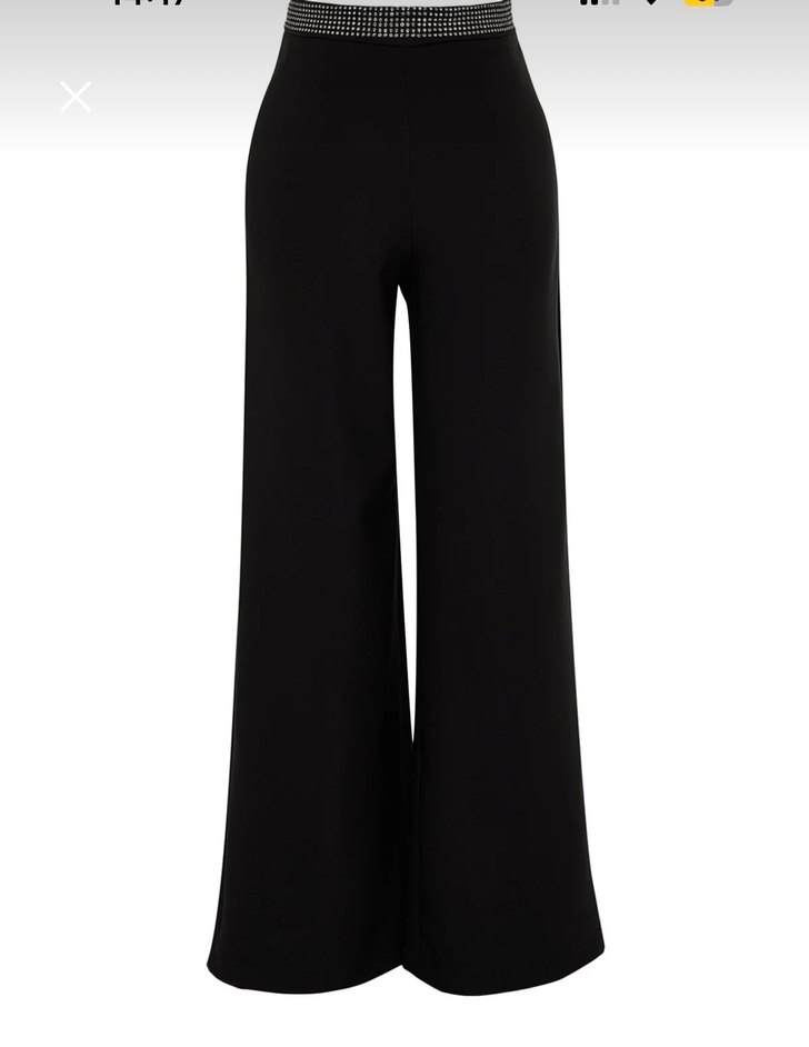 Kadın Siyah Kemerli Kumaş Pantolon - Görsel 4