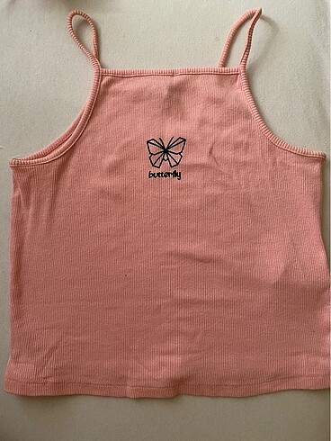 Pembe askılı crop