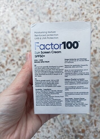 Factor100 güneş kremi
