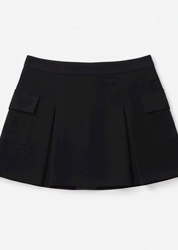 Stradivarius Siyah Pileli Kadın Etek