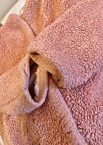 38 Beden pembe Renk Peluş Kaban Mont