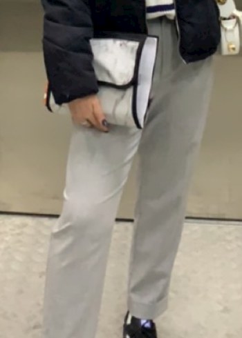Gri Kadın Kumaş Pantolon