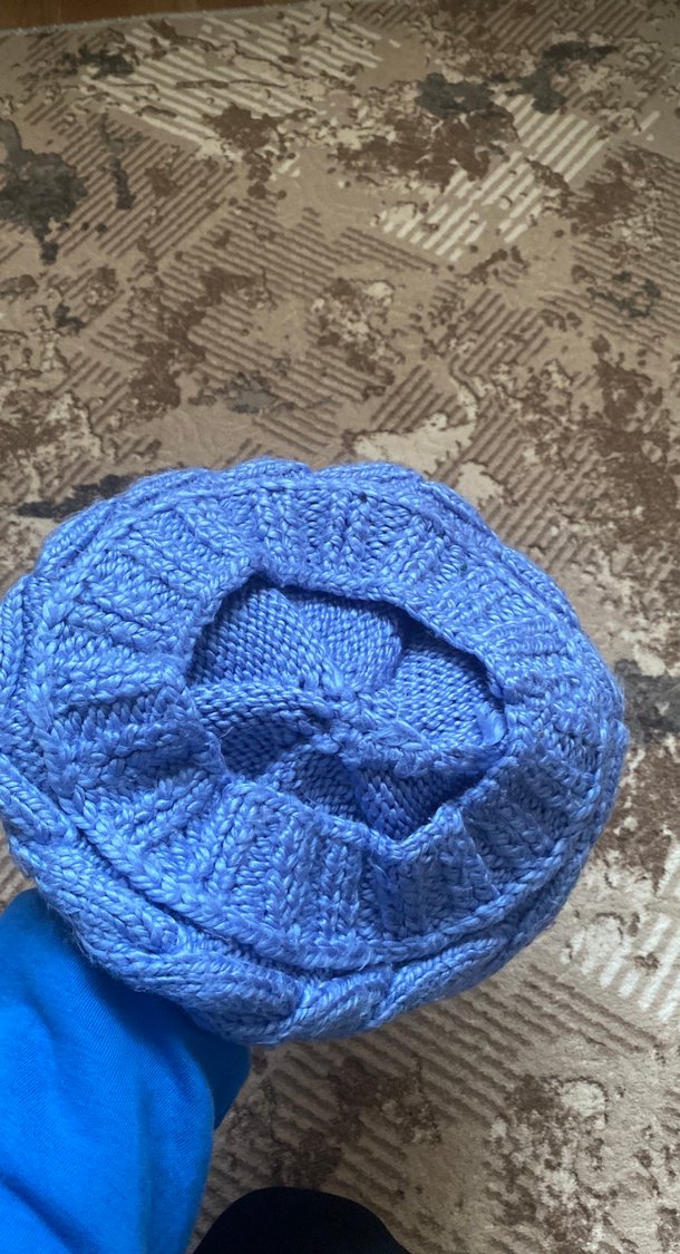 Mavi Örgü Bohem Kadın Bere - Görsel 2