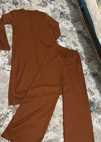 Kadın Kahverengi Salaş Uzun Kollu Takım - Görsel 3