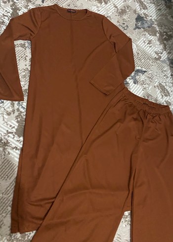 Kadın Kahverengi Salaş Uzun Kollu Takım - Görsel 4