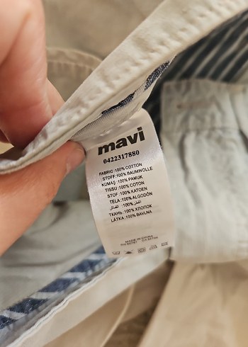 32 Beden çeşitli Renk Bej Mini Erkek Keten Şort