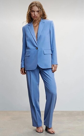 xs Beden Mango Blazer Ceket Takım Pantolon Palazzo