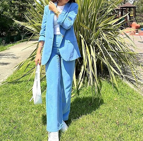 Mango Blazer Ceket Takım Pantolon Palazzo