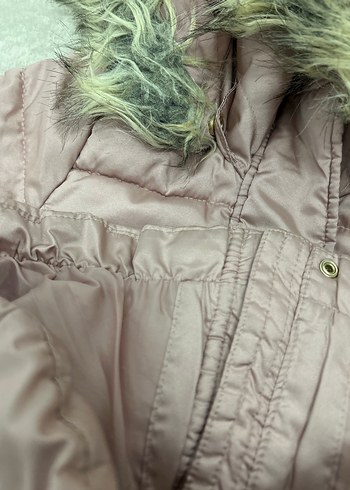 Hm Kürklü Kapüşonlu pembe 3-4 yaşKız Mont - Görsel 4