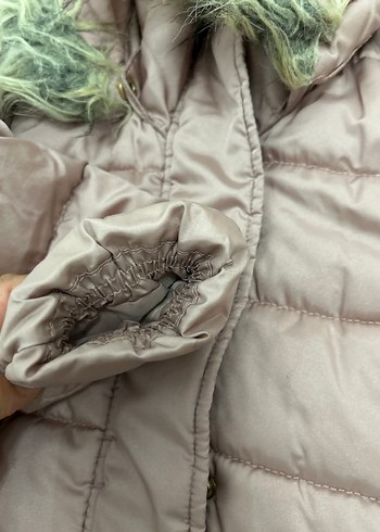 H&M Hm Kürklü Kapüşonlu pembe 3-4 yaşKız Mont