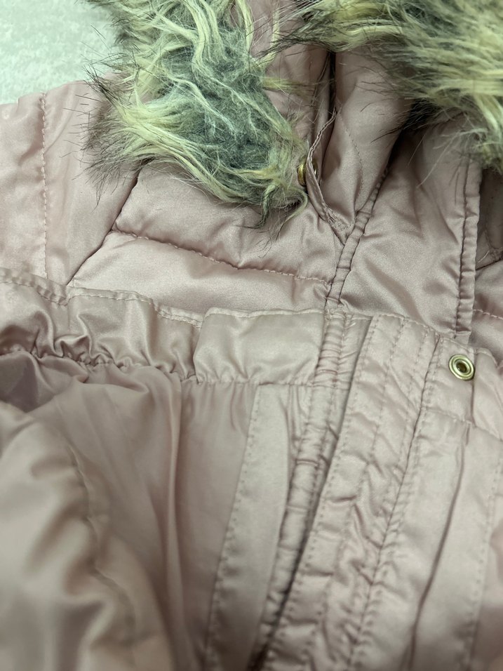 Hm Kürklü Kapüşonlu pembe 3-4 yaşKız Mont - Görsel 4