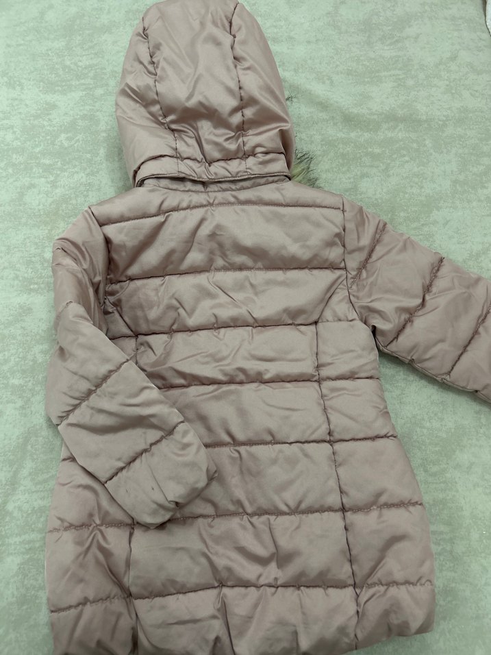 Hm Kürklü Kapüşonlu pembe 3-4 yaşKız Mont - Görsel 2